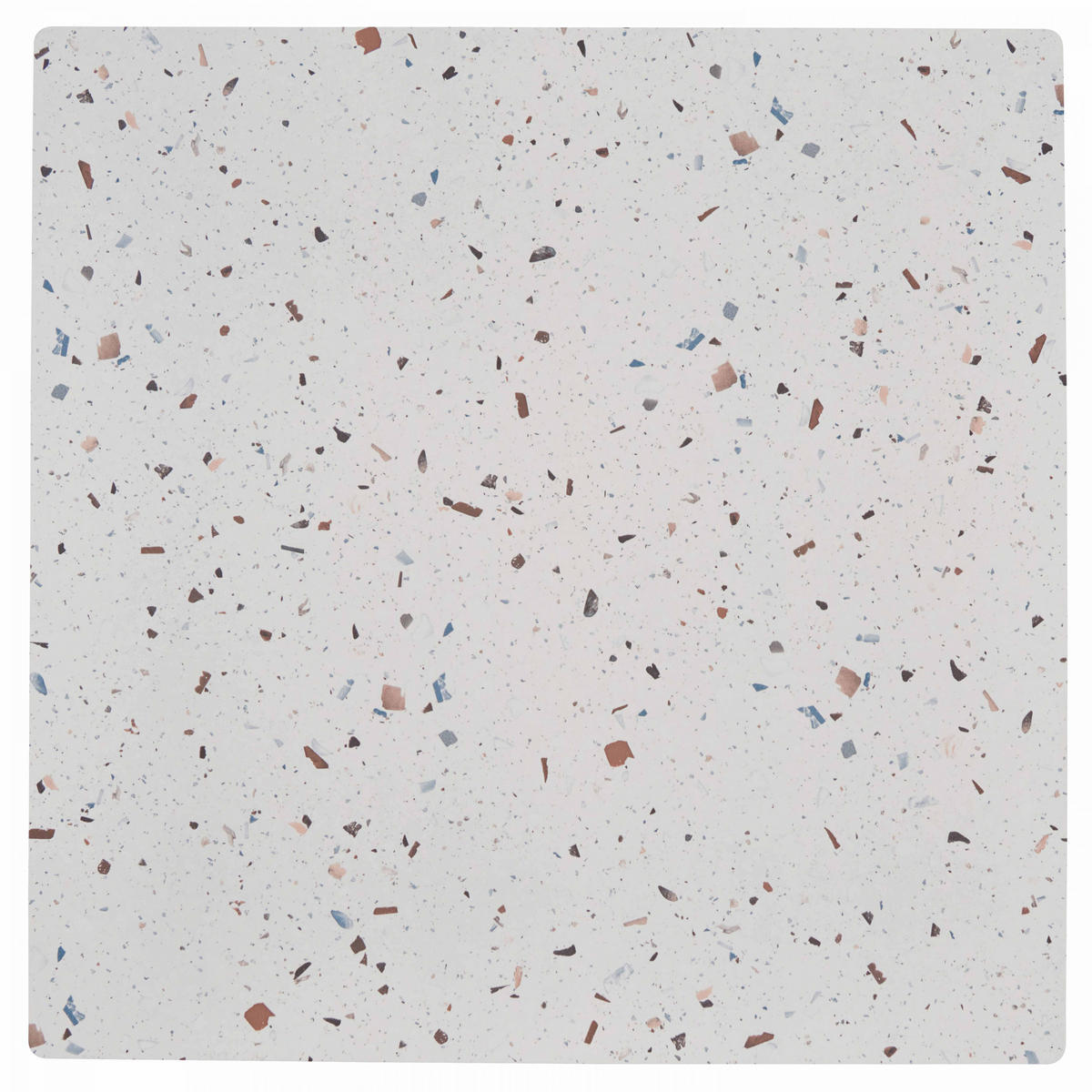 TISCHPLATTE 60 x 60 cm, Terrazzo - Weiß, Kunststoff (60/60/1.25cm) - Oviala