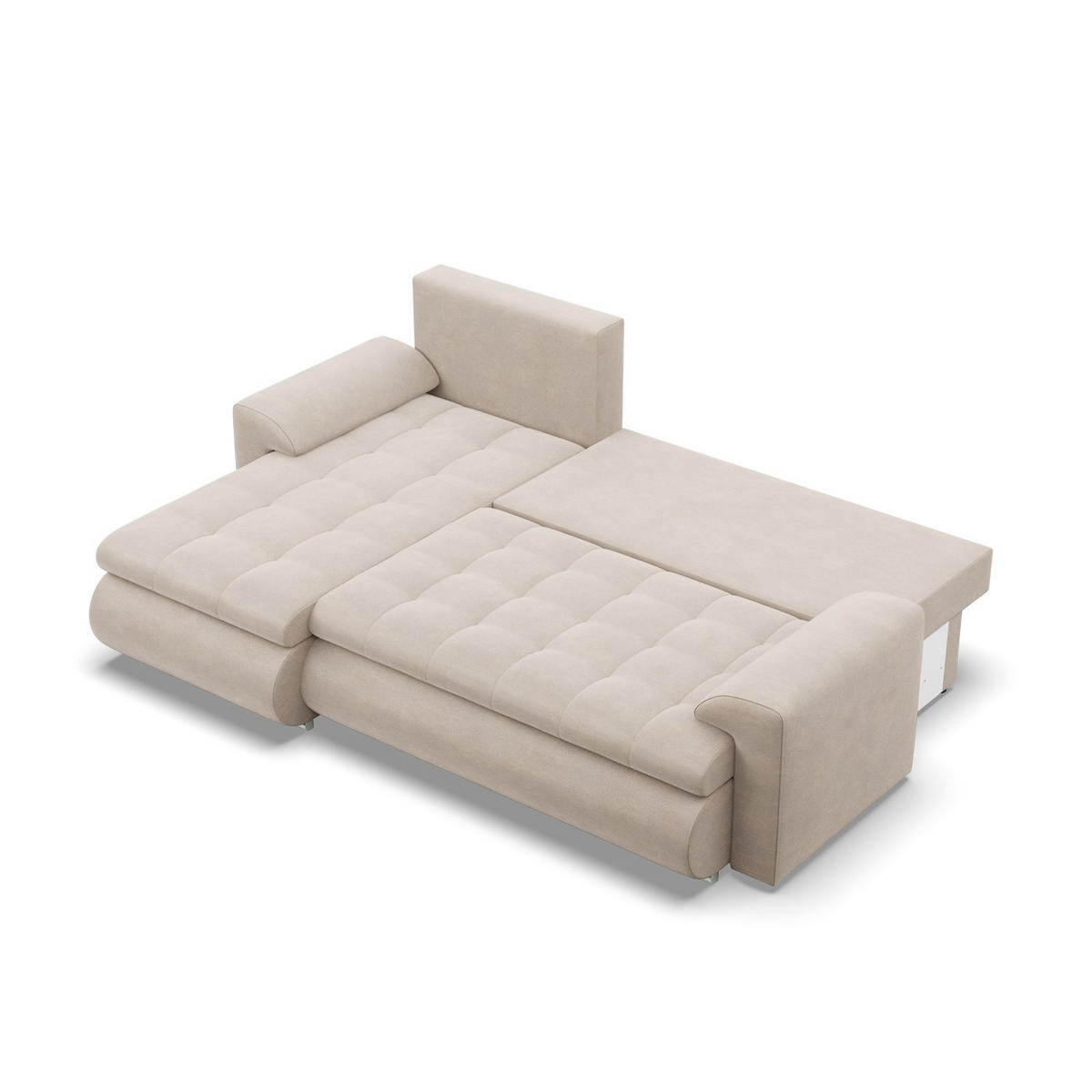 ECKSOFA LINKS MIT SCHLAFFUNKTION FORESTA, Beige - Beige, Textil (230/159cm) - Mebligo
