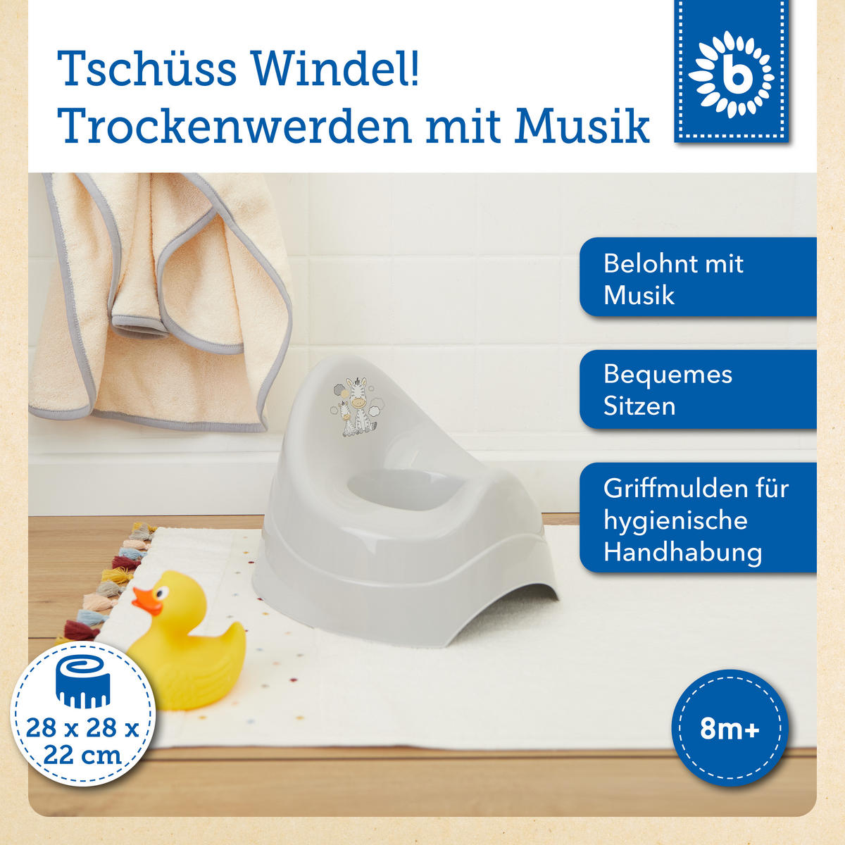 TÖPFCHEN mit Musik grau - Grau, Kunststoff (28/28cm) - Bieco Spielwaren