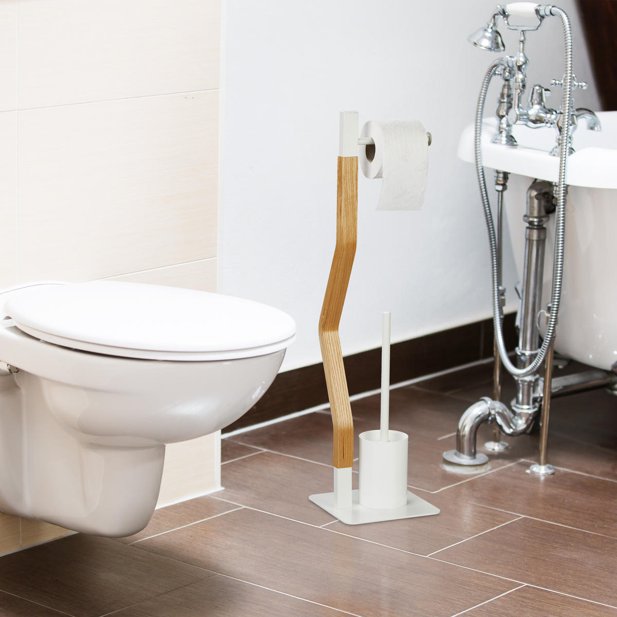 WC-GARNITUR - Multicolor, Holzwerkstoff/Kunststoff (20/76/20cm) - Relaxdays