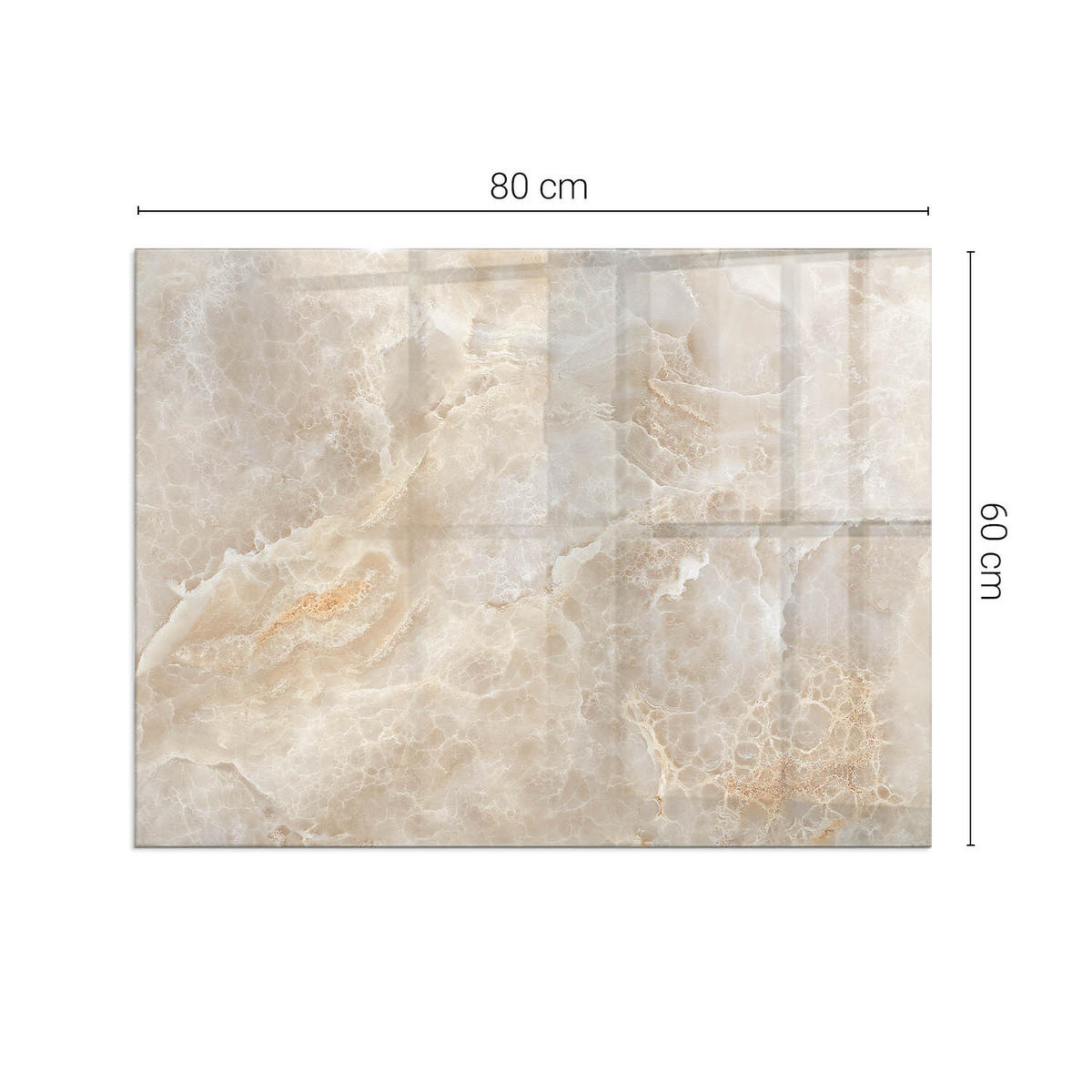 GLASPLATTE für Kamin 80x60 cm Beige - Beige, Glas (80/60/0.4cm) - ArtPrintCave
