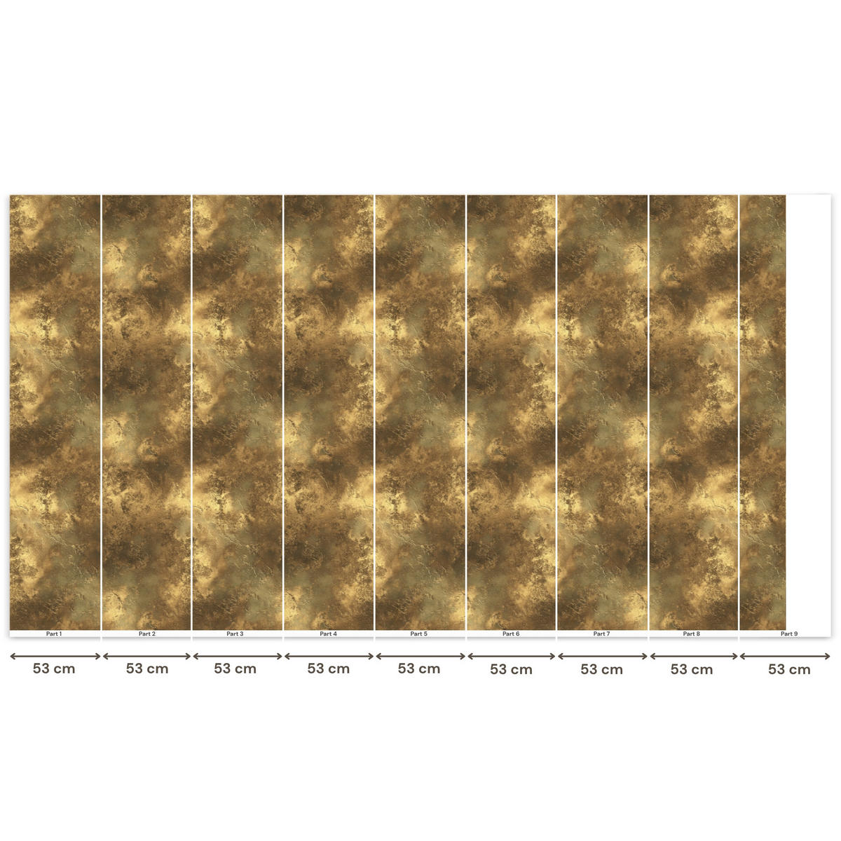 TAPETE - Antik - Metallic-Look - Gold - 450x240 cm - Messingfarben, Papier (450/240cm) - OnlyWow