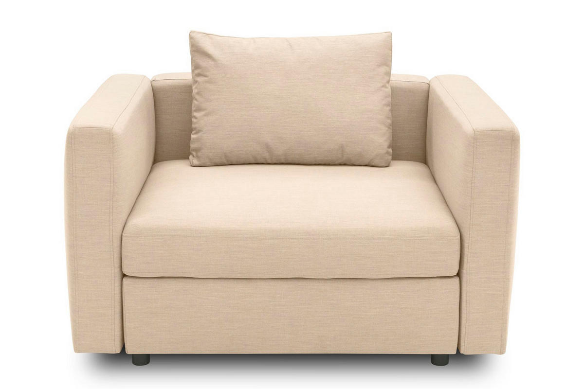 GARTENLOUNGE-RELAXSESSEL Bozhana mit Outdoorbezug in beige - Beige, Kunststoff (116/67/96cm) - 58aufmkessel