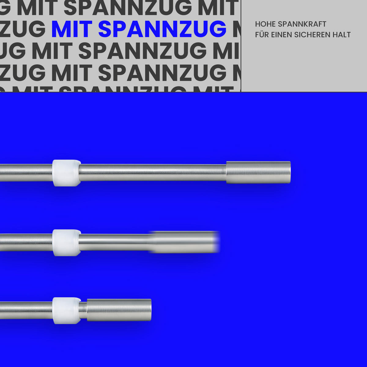 KLEMMSTANGE ausdrehbar/ausziehbar Ø8/10mm ( Silber Fit ) 80-100 cm - Silberfarben, Metall (1/1/100cm) - Bestlivings