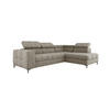 ECKSOFA PABLOS Vogue, L-förmig, Moderne, mit verstellbarem Kopfteil, Schlaf- & Lagermöglichkeiten, freistehend, RECHTS 279x201x97 cm Cream - Creme, Holz/Textil (279/201cm) - DomoHome