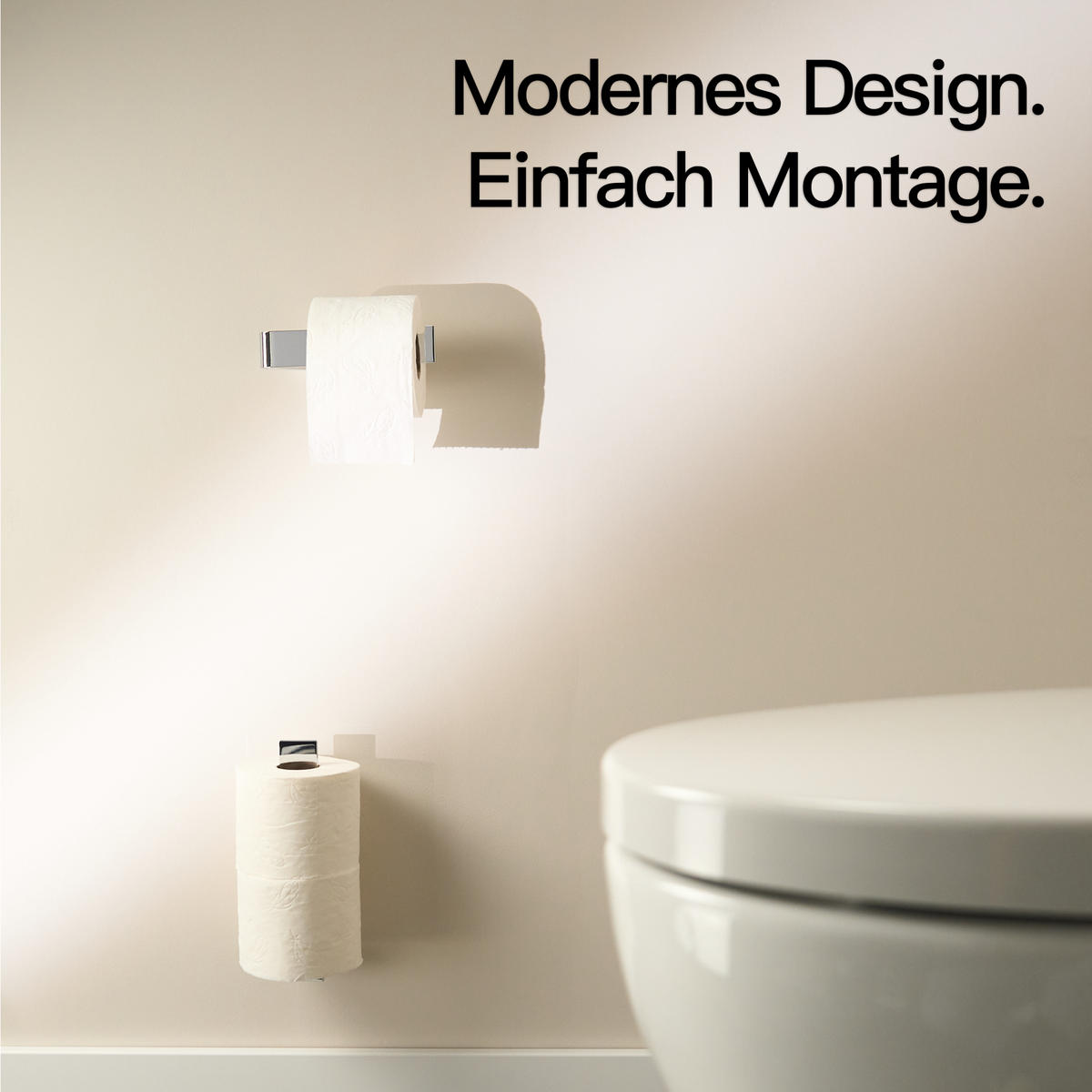 TOILETTEN ERSATZROLLENHALTER OHNE BOHREN - Chromfarben, Metall (3.4/23/6cm)