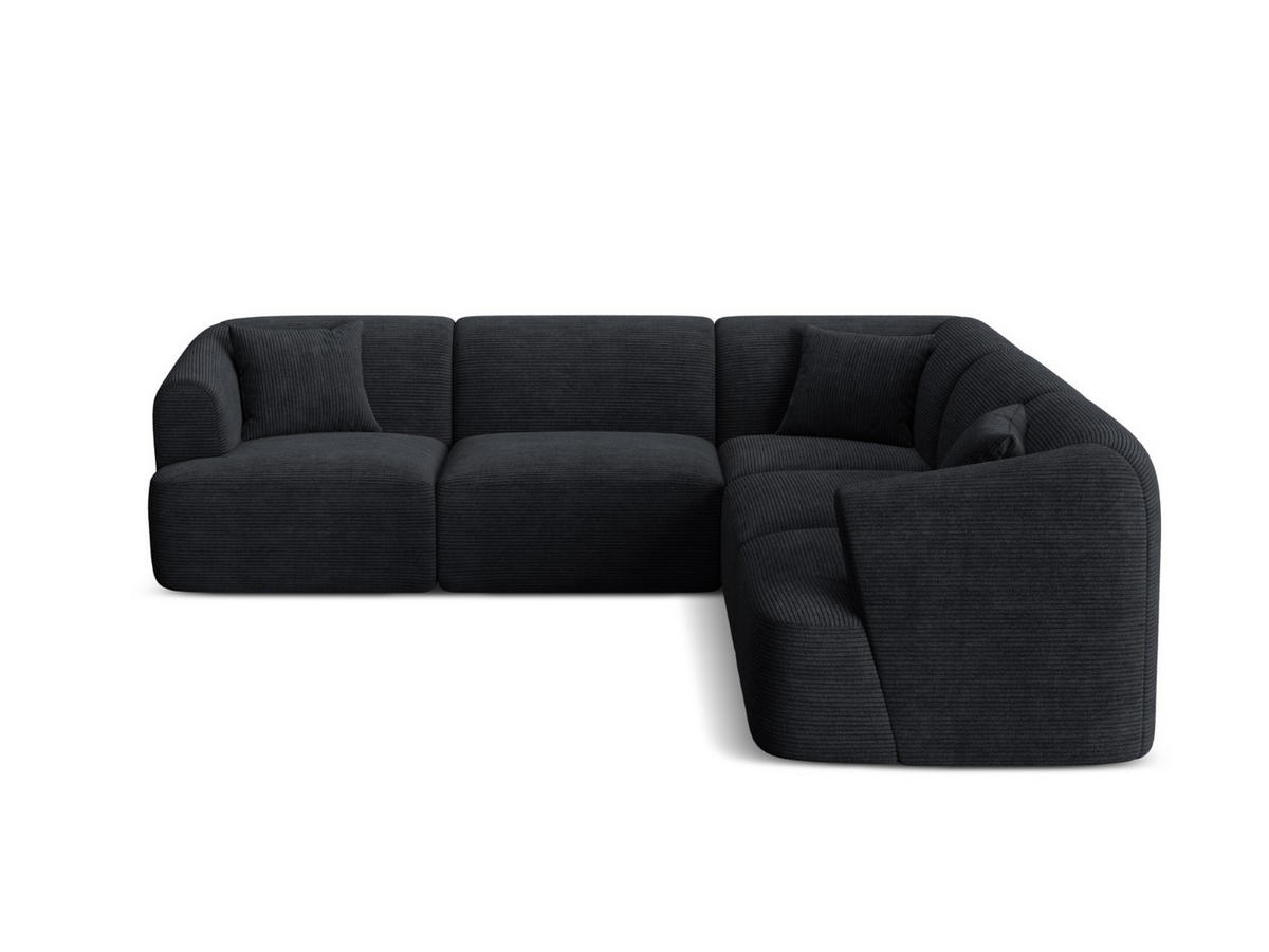 SYMMETRISCHES-MODULARES-ECKSOFA Campi aus Cord schwarz 6 Sitzplätze - Schwarz, Textil (255/255cm) - Cosmopolitan Design