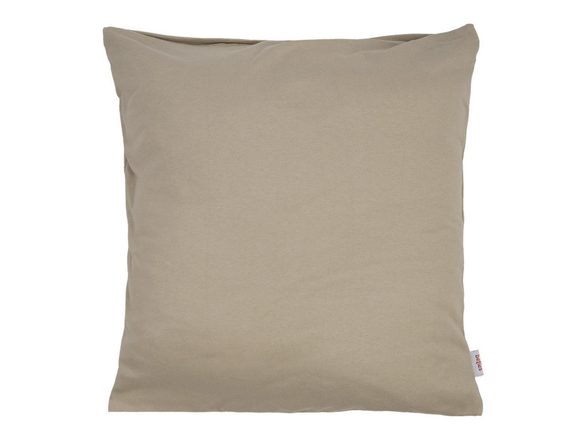 KISSENHÜLLE BasicSoft plaza-taupe 100% Baumwoll-Jersey 40/40 cm - Taupe, Textil (40/40cm) - beties Heimtextil