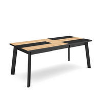 ESSZIMMERTISCH für 10 Gäste, eiche, schwarz, 194/90/75cm - Eichefarben/Multicolor, Holzwerkstoff (90/194/75cm) - Skraut Home