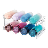 FLASCHENREGAL Transparent stapelbar Kunststoff 8 Flaschen - Transparent, Kunststoff (38.5/15/20cm) - Relaxdays