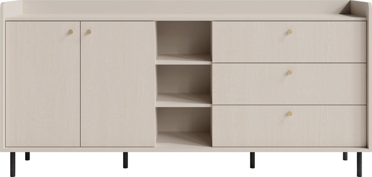 KOMMODE ASTREA 193,5/91/42cm mit 3 Schubladen 2 Türen Beige - Beige, Holzwerkstoff (193.5/91/42cm) - MASSENO