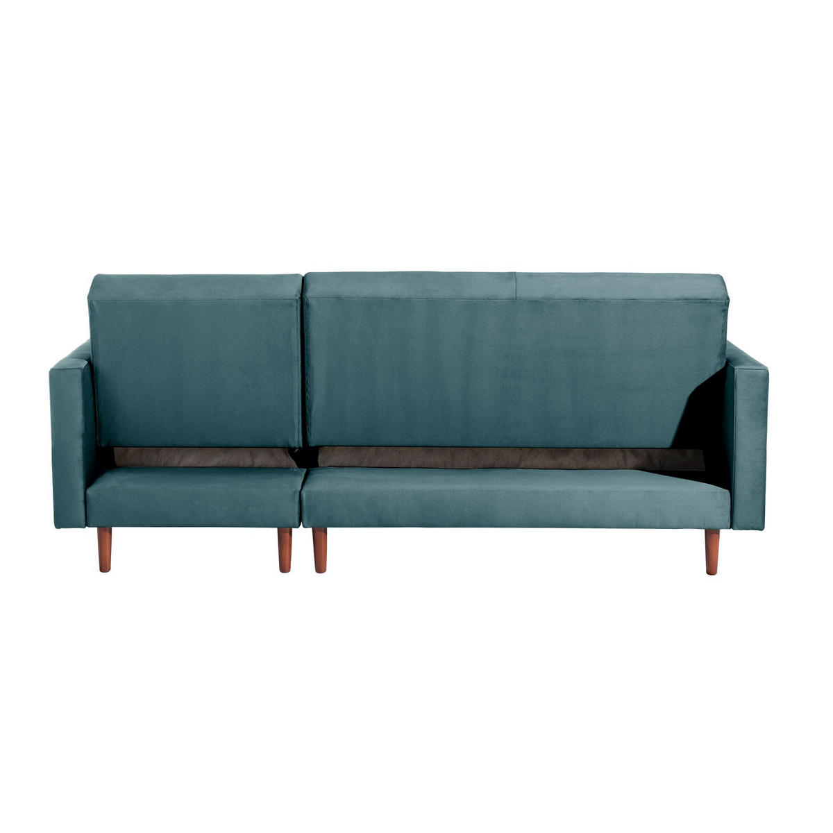 FUNKTIONSSOFA mit Hocker Katunia Samtvelours azur - Aubergine, Kunststoff (222/92/144cm) - 58aufmkessel