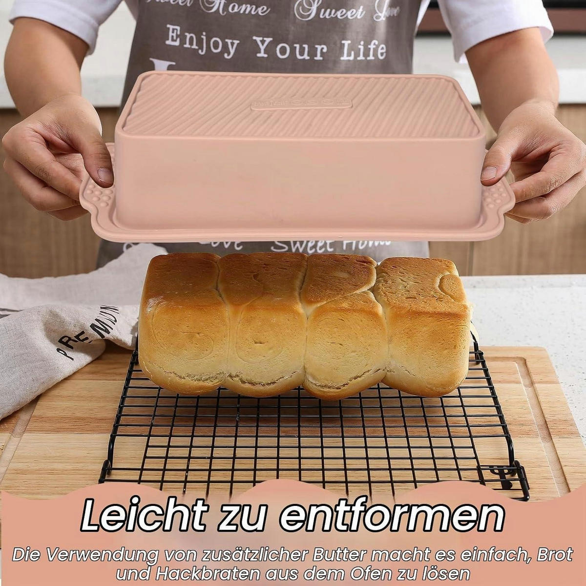 BROTBACKFORM Silikon 28 x 12 x 6.5 cm Rosa - Rosa, Kunststoff (12/6.5/28cm)