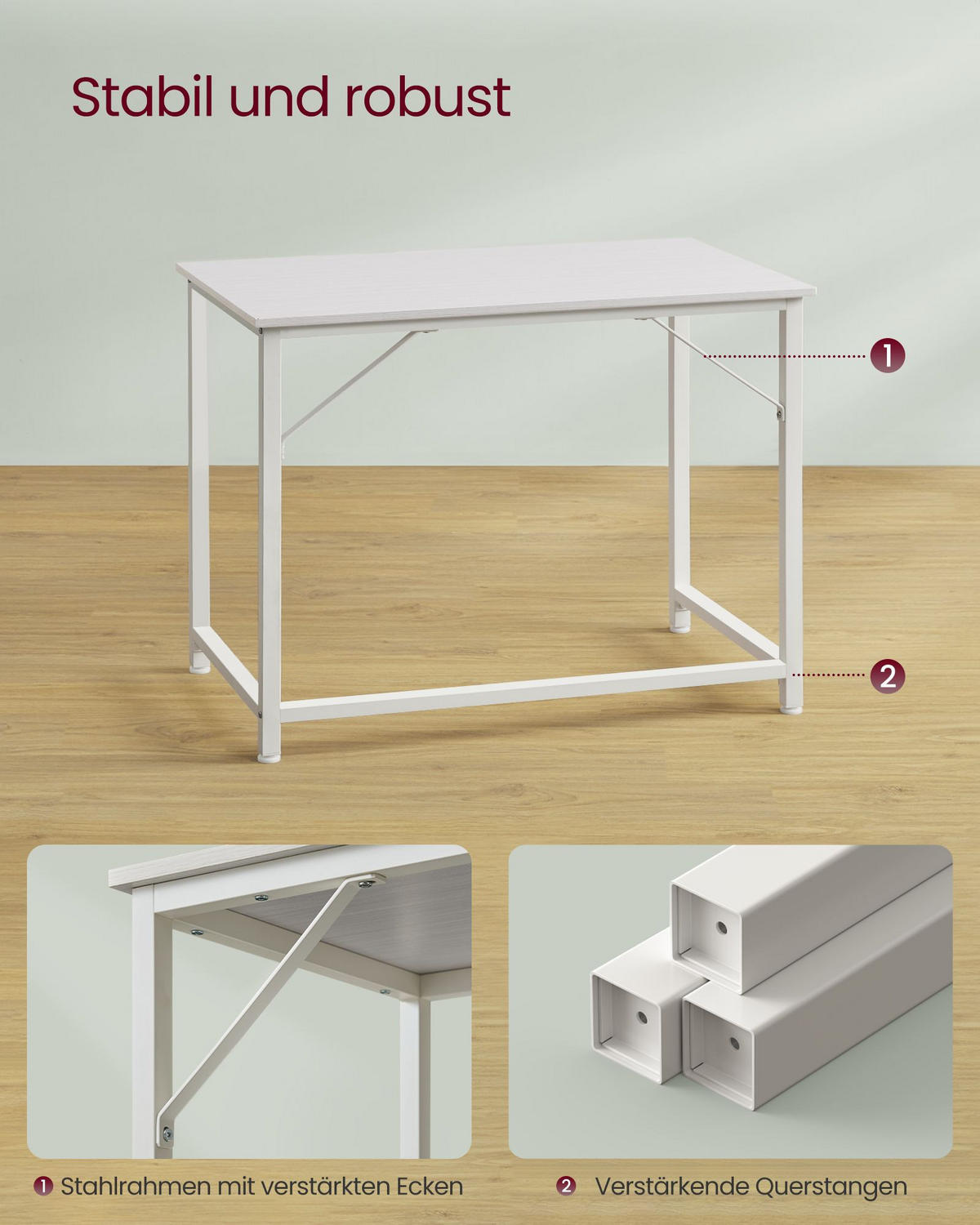 SCHREIBTISCH BEIRUT - Weiß, Holzwerkstoff (50/100/76cm) - Hansiro