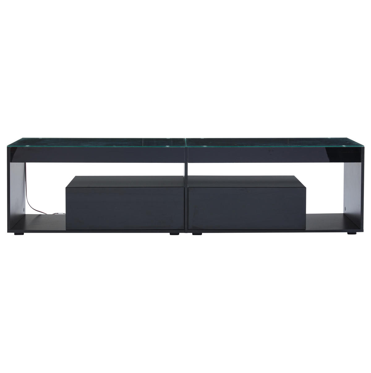 LOWBOARD 180/40/46 cm Schwarz aus Spanplatte mit LED-Beleuchtung - Schwarz, Holzwerkstoff (40/46/180cm) - OKMYHOME