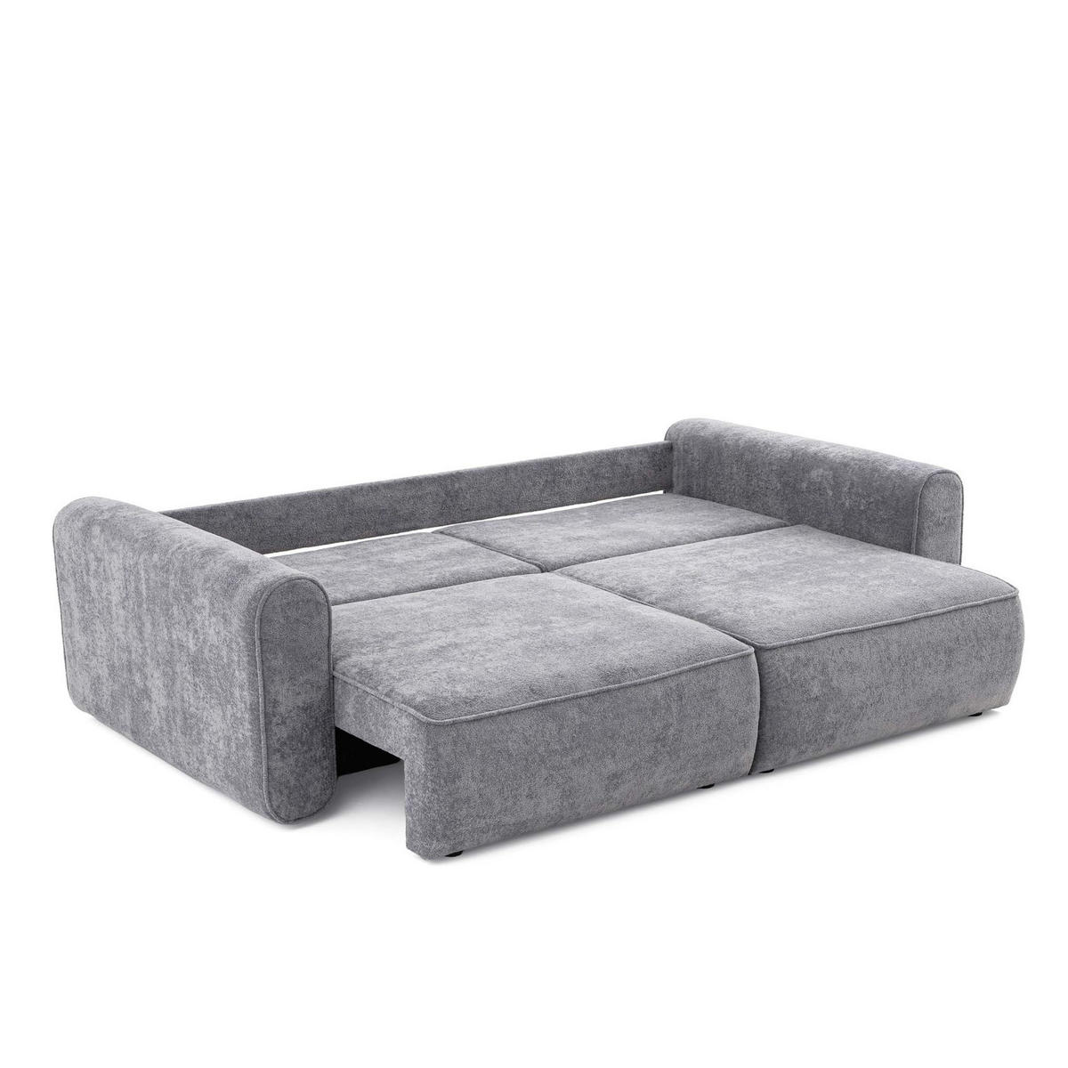 ECKSOFA MOTION mit Schlaffunktion 130x200 Webstoff Dunkelgrau - Dunkelgrau/Schwarz, Holz/Textil (250/166cm) - Muffo