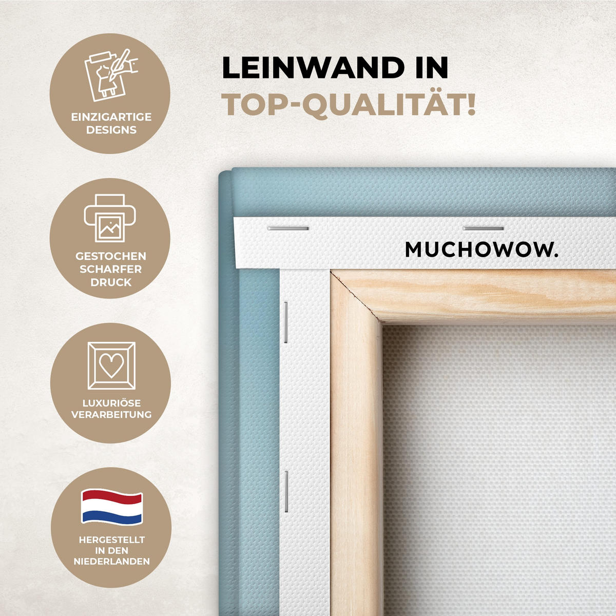 LEINWANDBILD Löwenzahn - Wind - Blau Wohnzimmer Groß 120x80 cm - Blaugrau, Textil (120/80cm) - MuchoWow