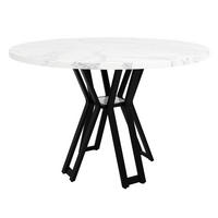 ESSTISCH Marmoroptik Weiß/Schwarz 100/100/76 cm - Schwarz, Holz (100/100/76cm) - PANGIVO