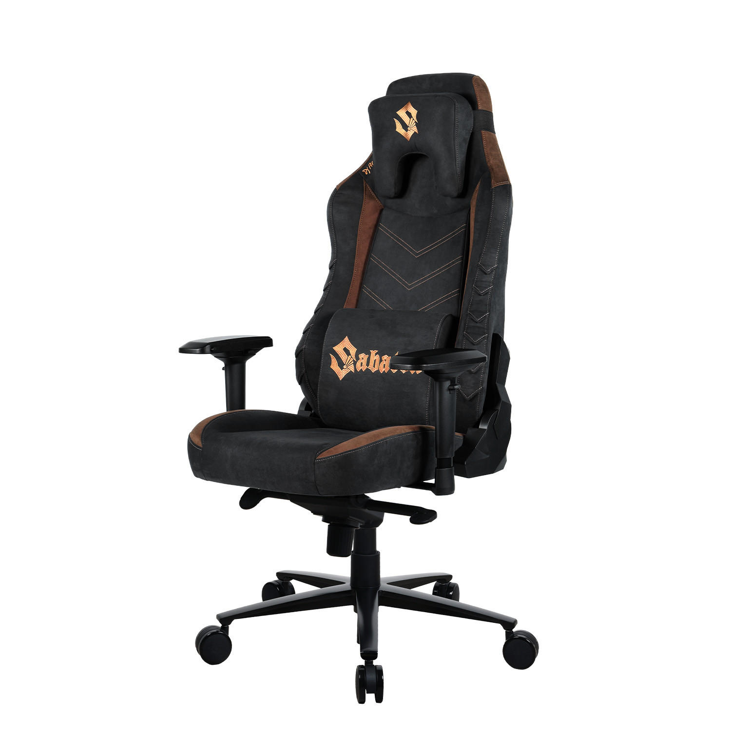 GAMINGSTUHL Vernazza Supersoft™ Stoff Sabaton Legends - Schwarz/Braun, Kunststoff/Textil (68/135/50cm) - Arozzi