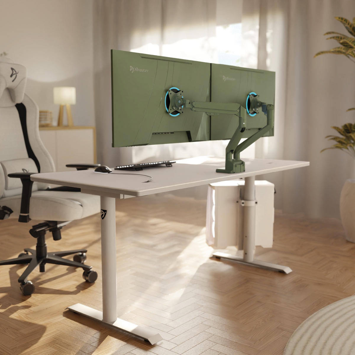 MONITORARM Alzare Neo Duo Waldgrün - Waldgrün, Metall (51/99/50cm) - Arozzi