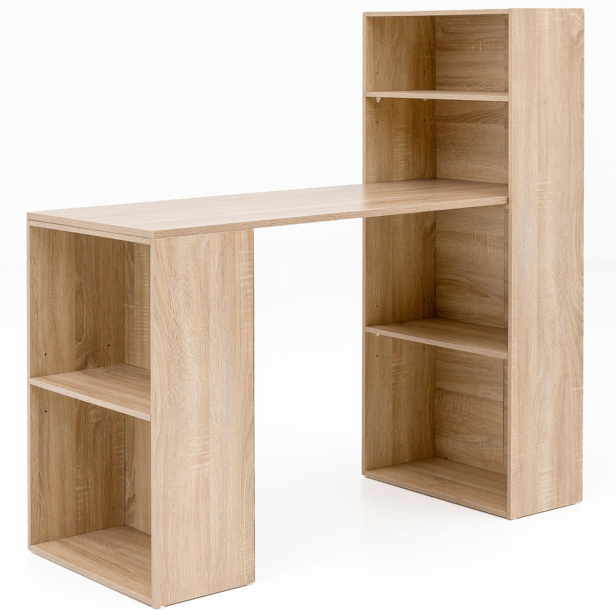 SCHREIBTISCH Mit Regal Variabel BRENTA, Beige 120x53x120 cm - Beige/Braun, Holz (53/120/120cm) - KADIMA DESIGN
