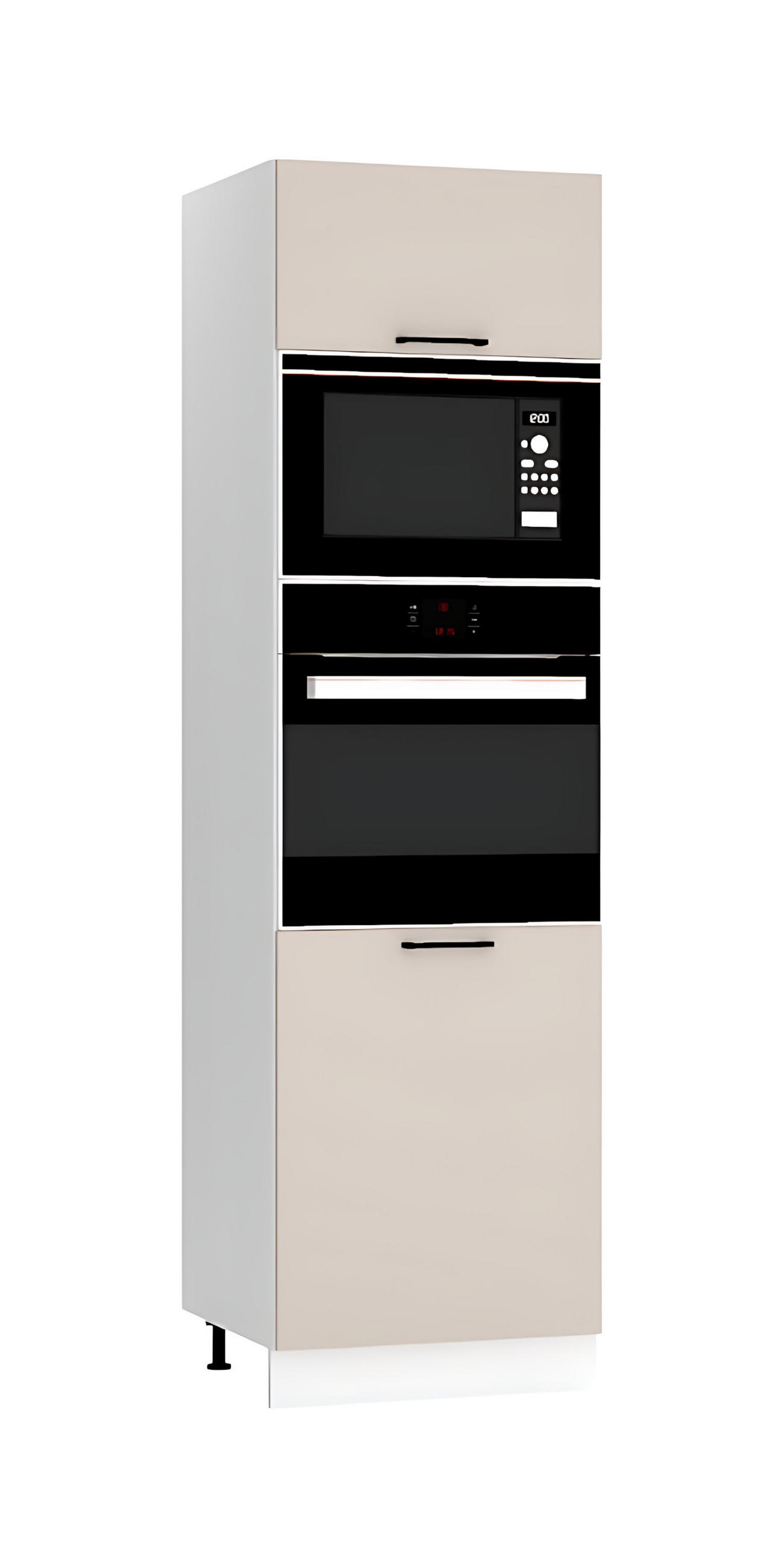 MIKROWELLENUMBAUSCHRANK D60PK MVP/L - Morvex - Stilvolles Küchenelement - Beige, Holz/Metall (60/213.3/56cm) - ROYAL24_MARKT
