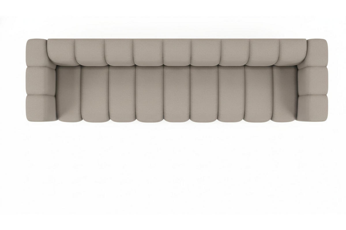 COUCH, Fünfsitzer-Sofa Grand, Veloursstoff Salvador, Grau - Grau, Holz (314/70/87cm) - Kaiser Möbel
