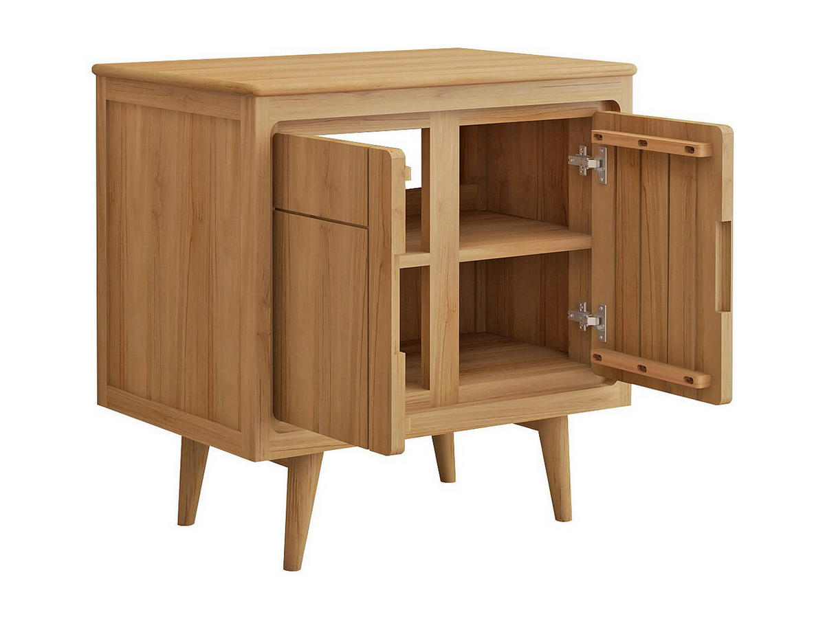 WASCHBECKENUNTERSCHRANK - 80 cmcm x 55 cmcm - Holz, Platte - Naturfarben Hell - BINTUNI - Naturfarben, Holz (80/80/55cm) - Vente-Unique