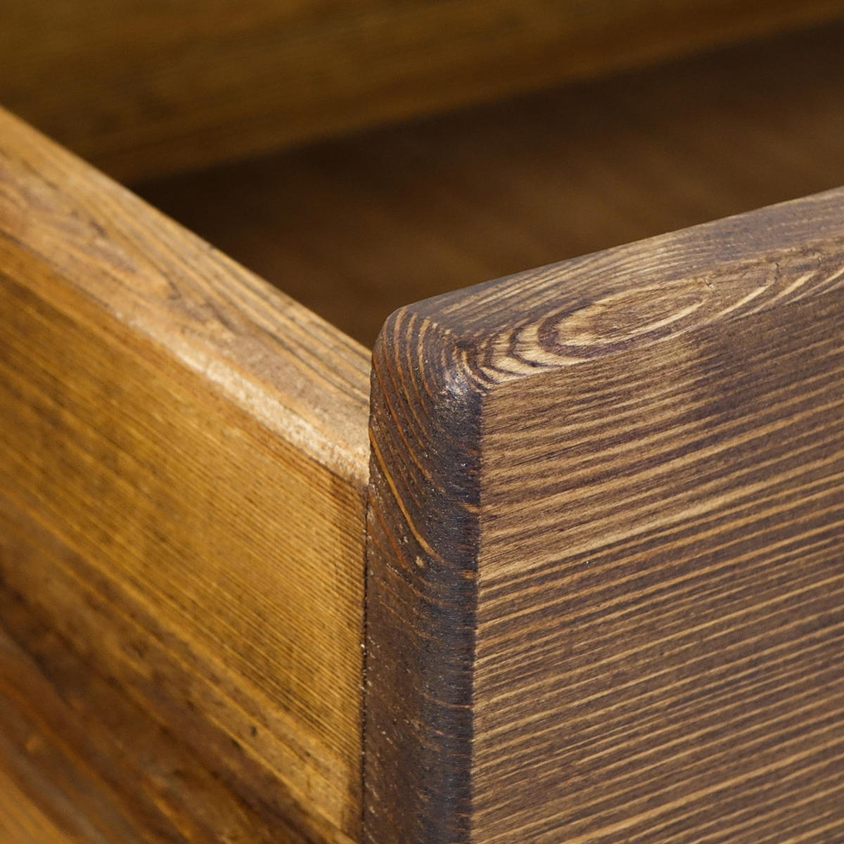KOMMODE aus Massivholz Rustyk 3/6 - Dunkelbraun, Holz (122/80/45cm) - Seart