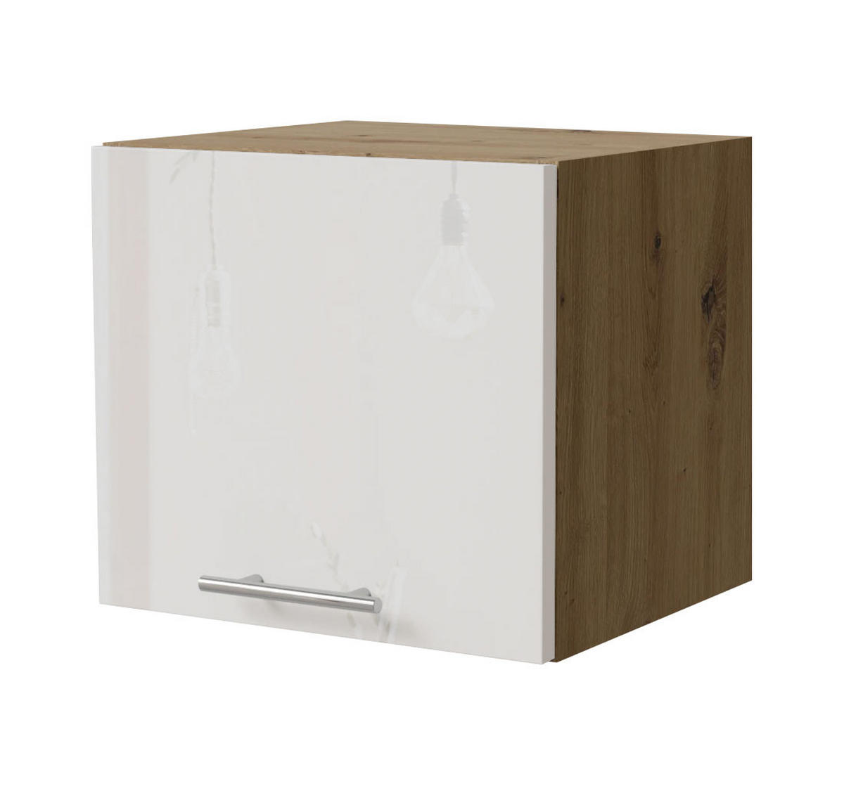 KLAPPHÄNGESCHRANK Essen W4B/40 Weiß Hochglanz / Eiche Artisan Matt 40 / 32,5 / 36cm - Weiß Hochglanz/Eiche Artisan, Holz/Holzwerkstoff (40/36/32.5cm) - Feldmann-Wohnen