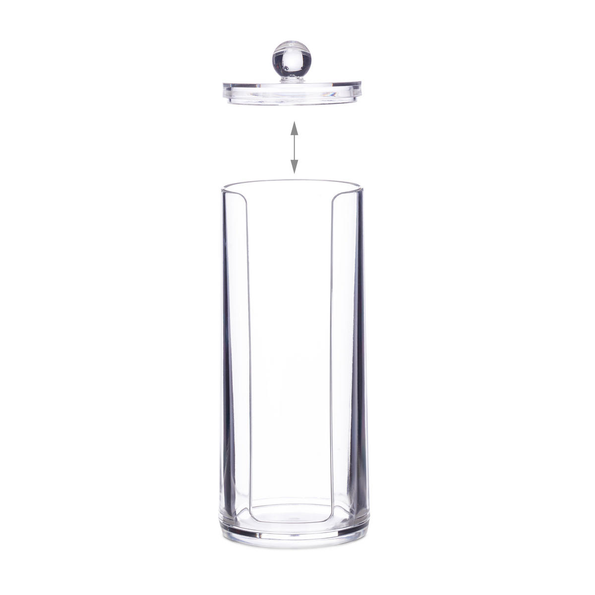 2XWATTEPADHALTER - Transparent, Kunststoff (7/20/7cm) - Relaxdays
