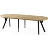 ESSTISCH Twixy XXL groß rund oval ausziehbar, Eiche Hell Braun 100-250/100/76 cm - Eichefarben/Schwarz, Holz/Holzwerkstoff (100/100/76cm) - WFL GROUP