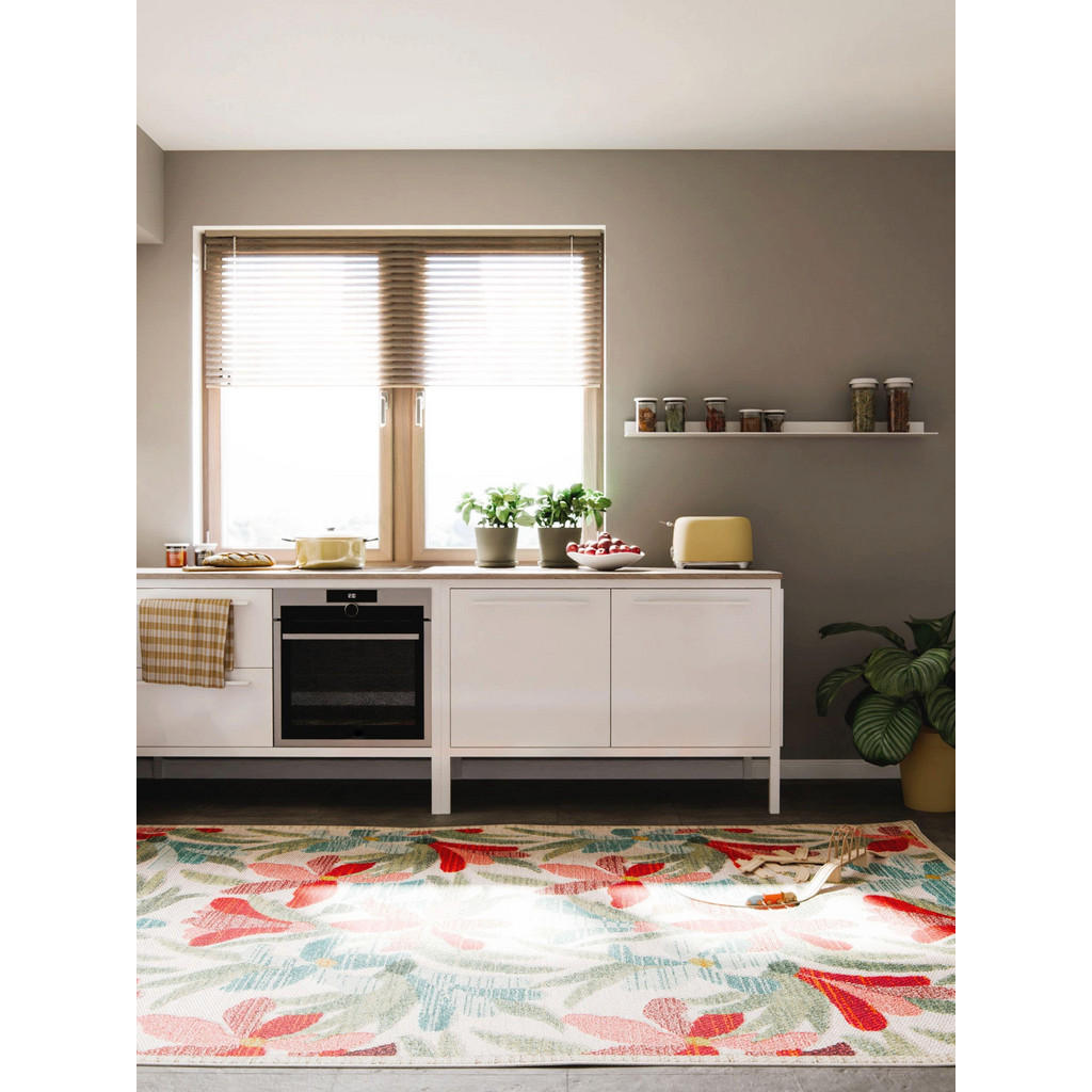 Thumbnail - benuta Nest Outdoor-Teppich, Mehrfarbig, Kunststoff, Floral, Rechteckig, 200x290 cm, Oeko-Tex® Standard 100, für Fußbode...
