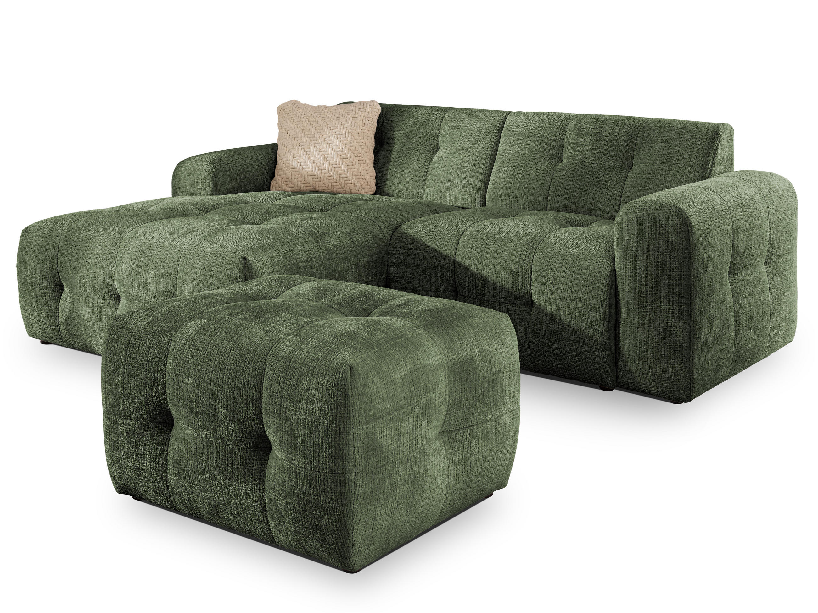 S-Style Ecksofa Grün 234x161 cm