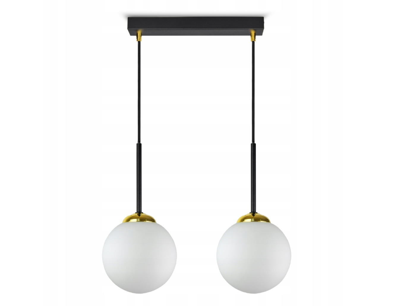 PENDELLEUCHTE Milano Glas - Goldfarben/Schwarz, Glas/Metall (14/35/80cm) - kiki design