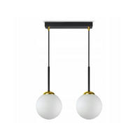 PENDELLEUCHTE Milano Glas - Goldfarben/Schwarz, Glas/Metall (14/35/80cm) - kiki design