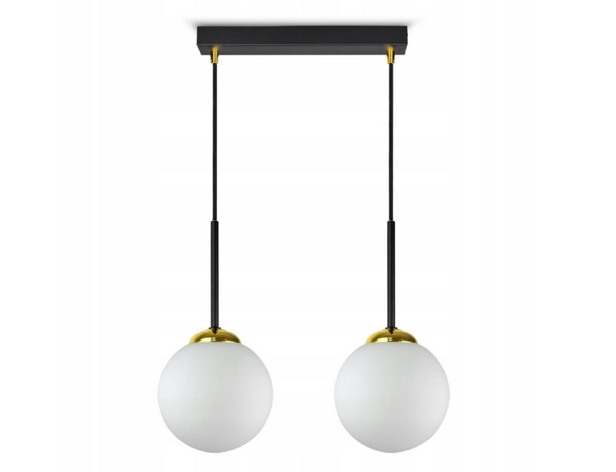 PENDELLEUCHTE Milano Glas - Goldfarben/Schwarz, Glas/Metall (14/35/80cm) - kiki design