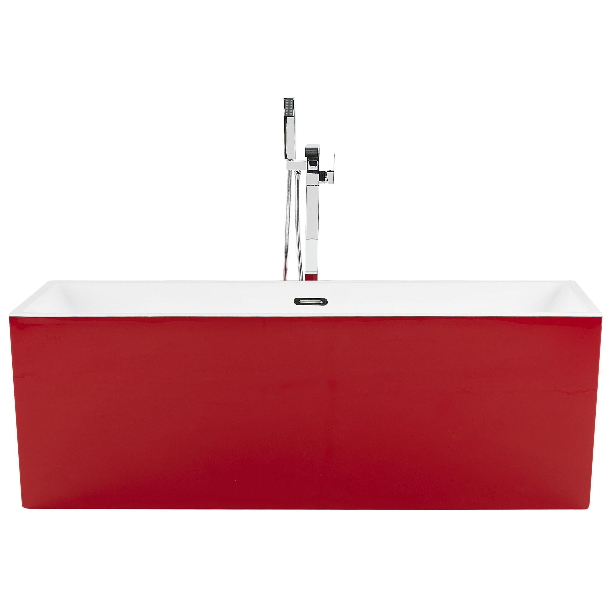 BADEWANNE FREISTEHEND 81x170x60 cm rot Rios - Rot, Kunststoff (81/60/170cm) - Beliani