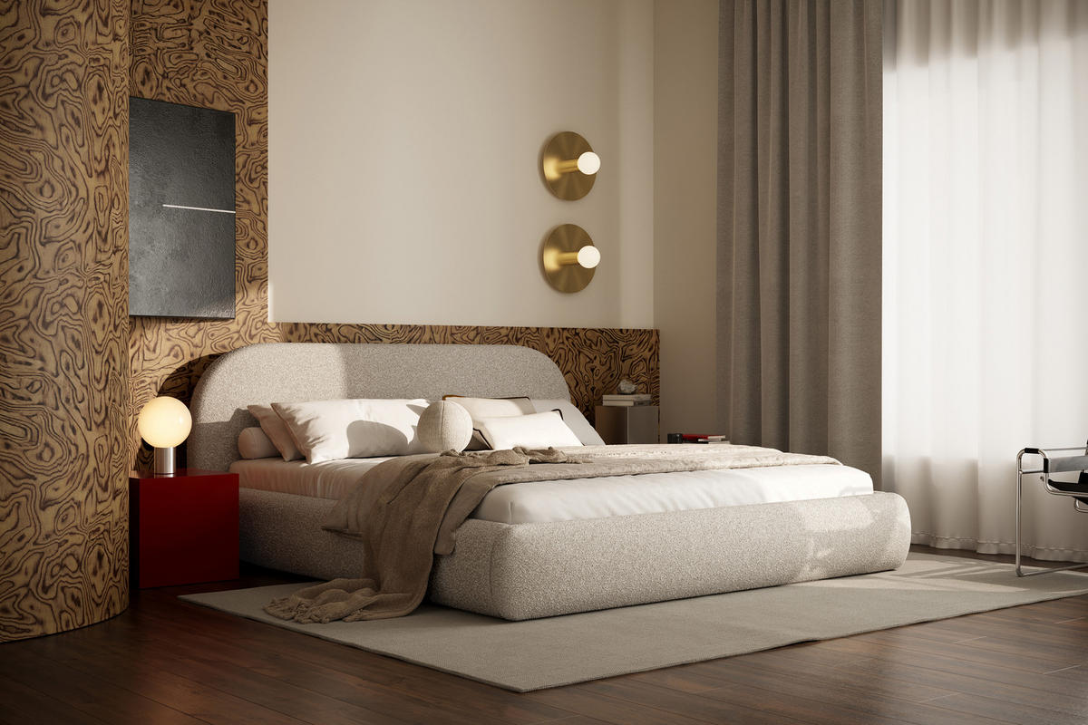POLSTERBETT LIVV mit Bettkasten, Doppelbett - 160x200 cm - Beige/Naturfarben, Holz/Textil (160/200cm) - mybed.