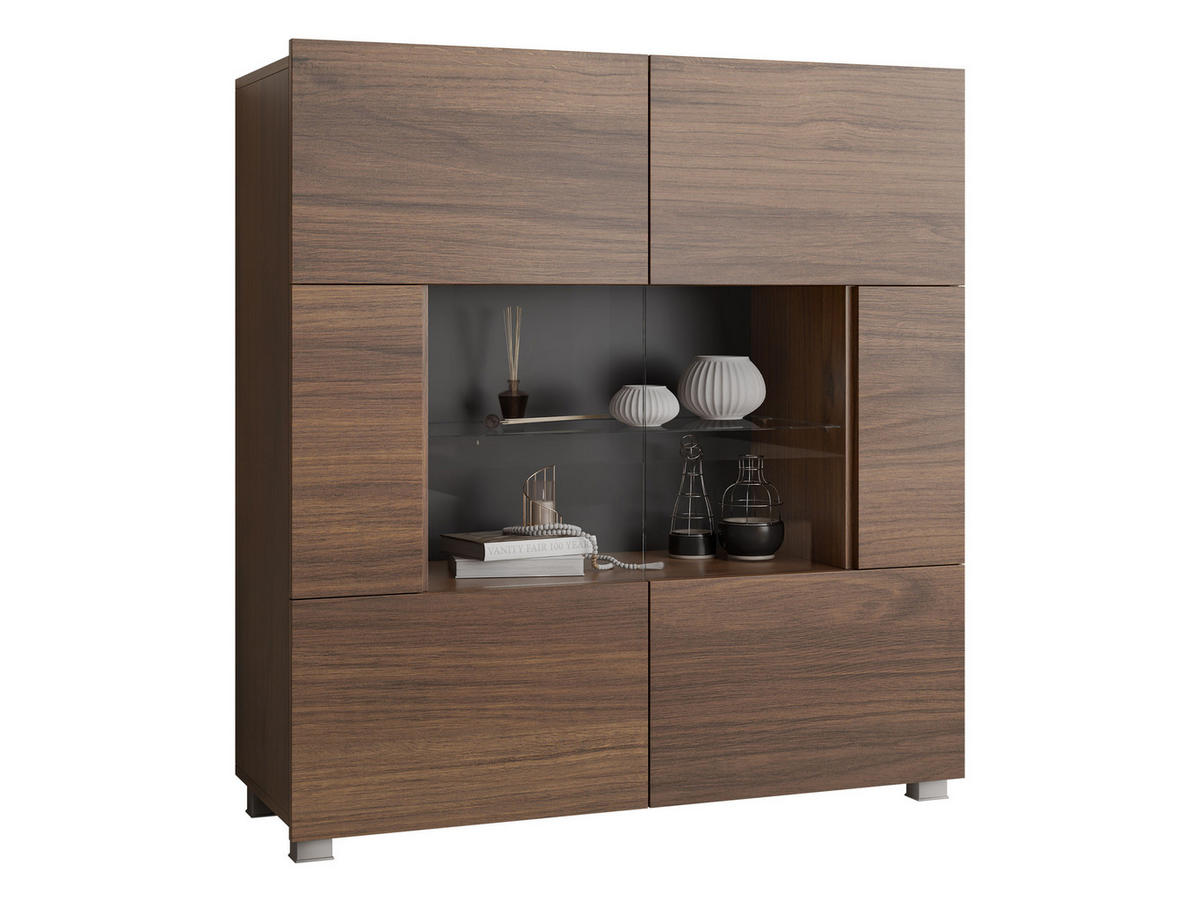 KOMMODE Calabrini 01 - Nussbaumfarben, Holzwerkstoff (100/107/35cm) - MIRJAN24