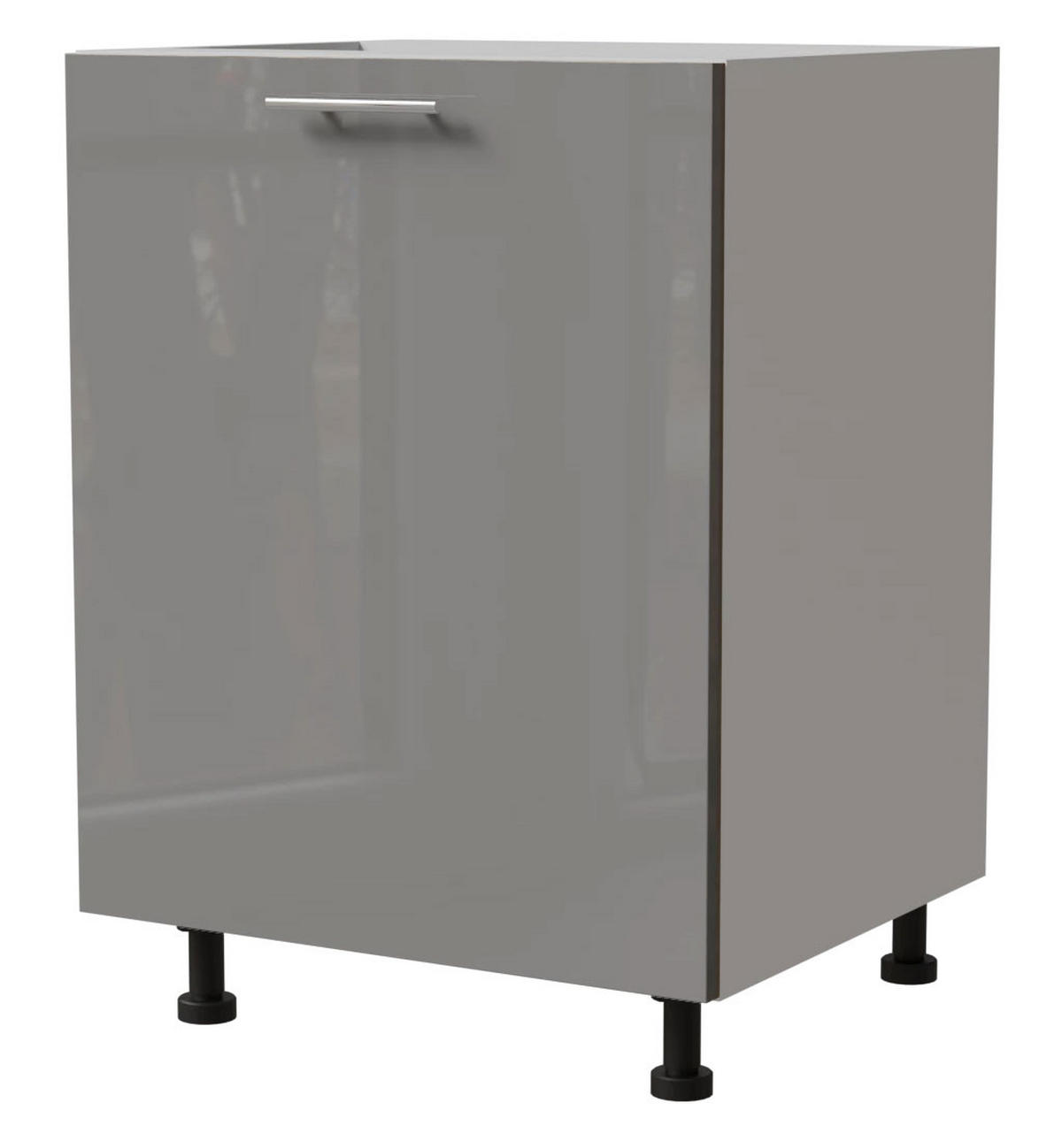 KÜCHENUNTERSCHRANK Essen D1D/60 Grau Hochglanz / Weiß Matt 60 / 50 / 82cm - Weiß/Grau, Holz/Holzwerkstoff (60/82/50cm) - Feldmann-Wohnen