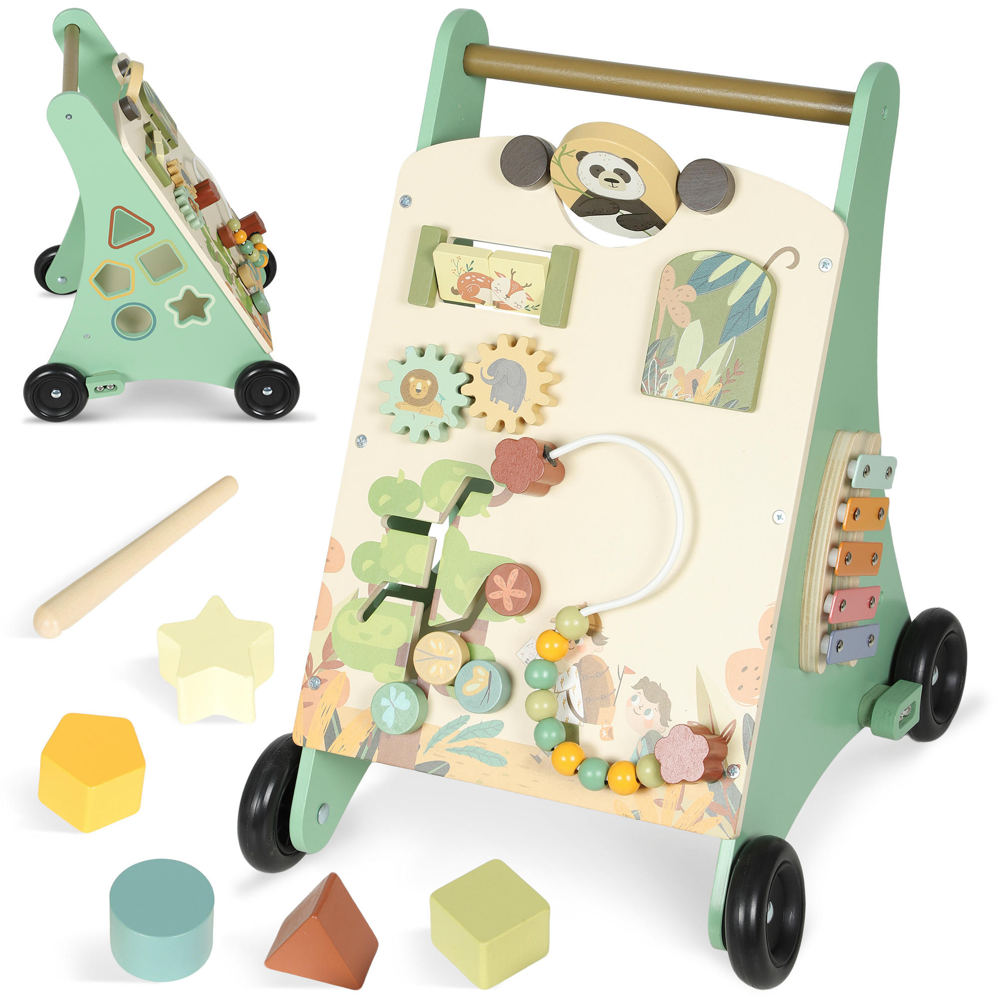LAUFLERNWAGEN MDF Sperrholz Grün - Grün, Holz (33.5/46.8/36cm) - AIYAPLAY