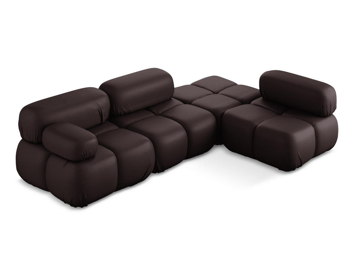 ECKSOFA Rechts Kunstleder Violett - Blau/Pflaume, Leder/Kunststoff (285/190cm) - Makamii