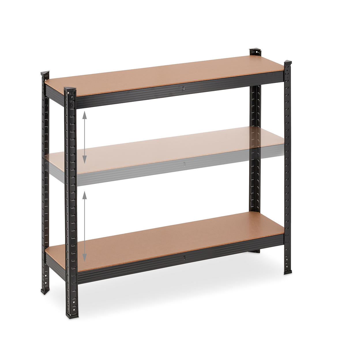 SCHWERLASTREGAL - Schwarz, Holzwerkstoff/Metall (100/180/30cm) - Relaxdays