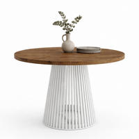 ESSTISCH runder ausziehbarer Tisch für Esszimmer DOVER 110 / 210 cm, Farbe: Eiche Lefkas / Weiß - Dunkelbraun/Weiß, Holz (210/110/77cm) - Dekori_Interiors