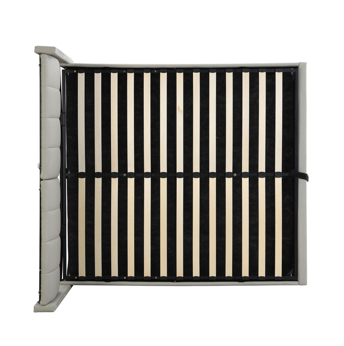 POLSTERBETT mit Stauraum und LED 180x200 cm PU Grau - Grau, Metall (180/200cm) - Meubliv