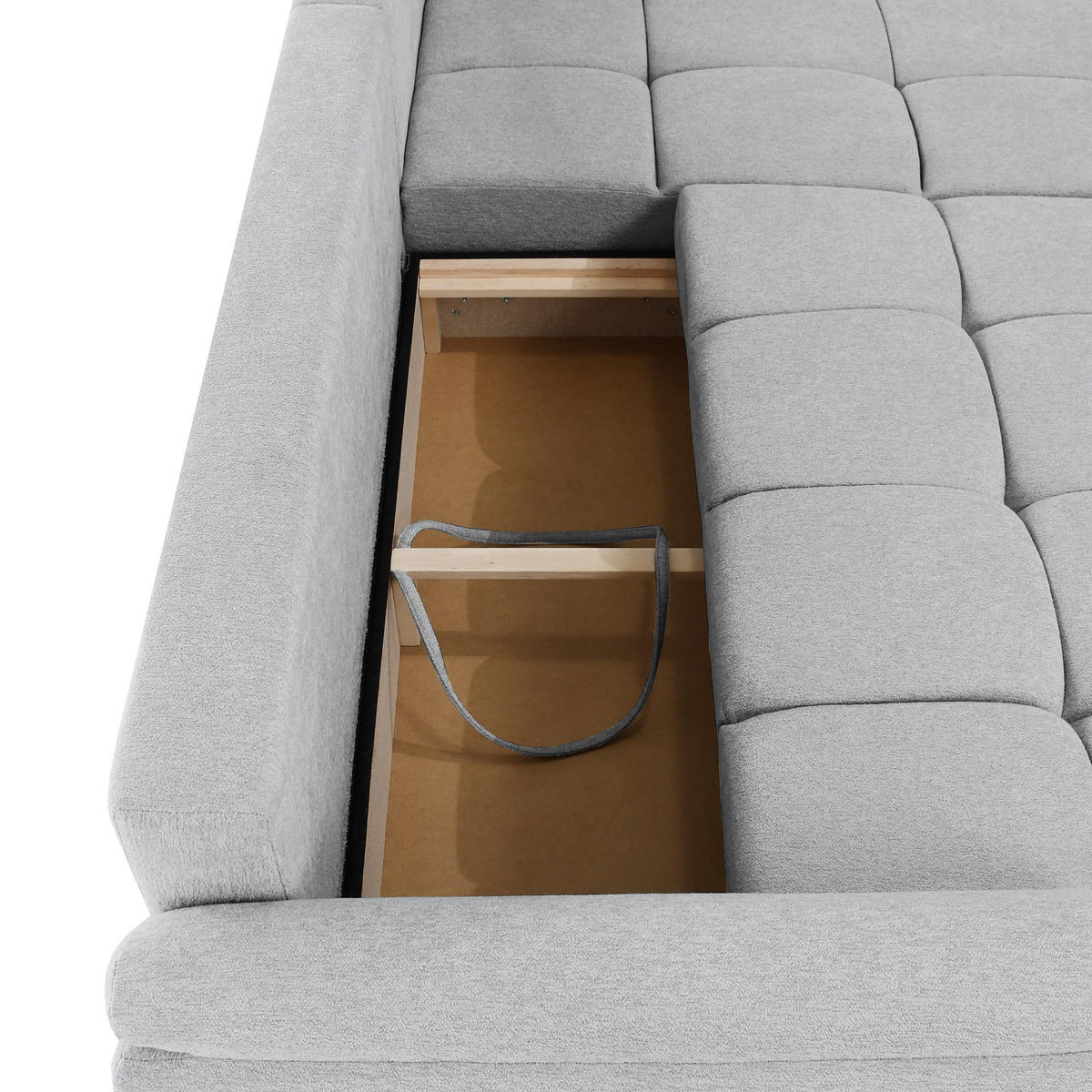 ECKSOFA Massimo, universelle Eckschlafsofa 280 cm mit Schlaffunktion und Bettkasten, Hellgrau - Hellgrau, Textil (283/204cm) - Beautysofa