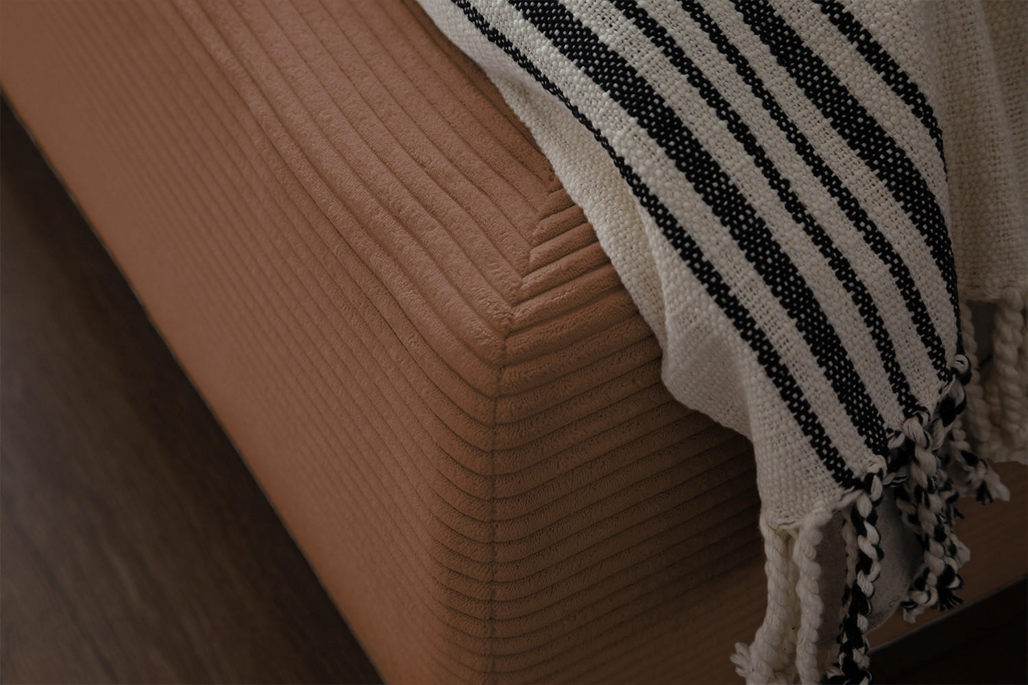 POLSTERBETT HENRY Braun Cord - Schwarz/Braun, Textil (200/200cm) - KAWOLA