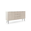 KOMMODE Breite ZOVA Kaschmir-Schwarz, 168x87x39cm 3 Schubladen, 2 Schränke - Kaschmir/Schwarz, Holzwerkstoff/Kunststoff (168/87/39cm) - DomoHome