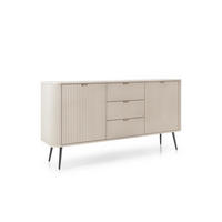 KOMMODE Breite ZOVA Kaschmir-Schwarz, 168x87x39cm 3 Schubladen, 2 Schränke - Kaschmir/Schwarz, Holzwerkstoff/Kunststoff (168/87/39cm) - DomoHome